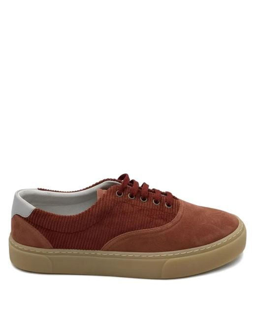 Brunello Cucinelli Sneakers Met Ribfluwelen Textuur in het Brown voor heren