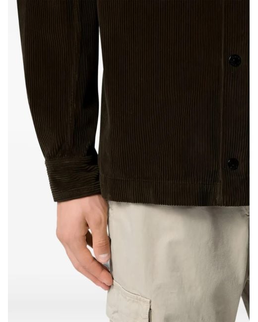 Stone Island Black Corduroy-Patchwork Jacket for men