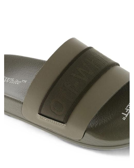 Off-White c/o Virgil Abloh Green Industrial Logo-Band Sandals for men