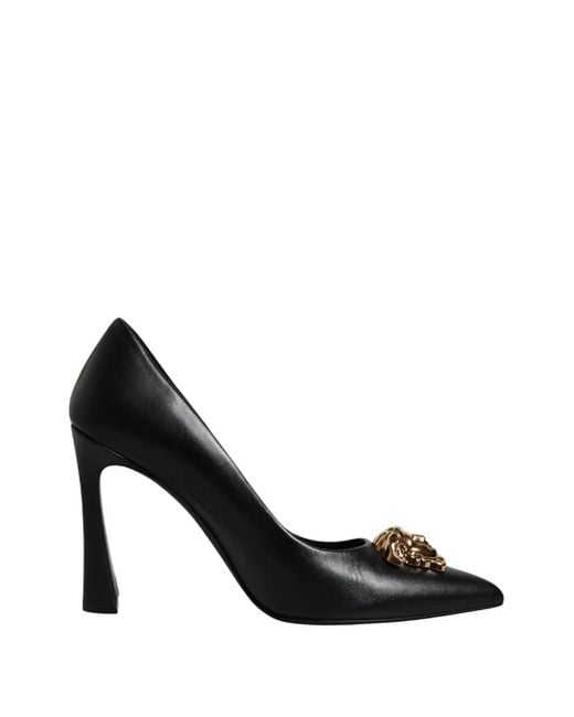 Versace Black Medusa Aevitas Leather Pumps