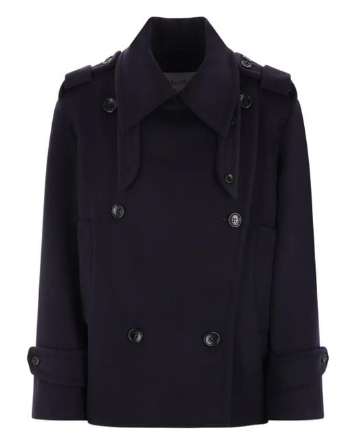 Max Mara Blue Double-Breasted Trenchcoat