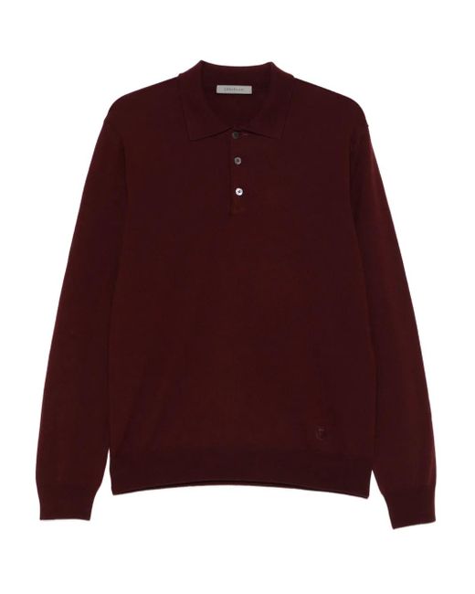 メンズ Corneliani ロングスリーブ ポロシャツ Purple
