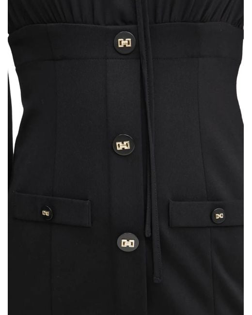 Liu Jo Black Button-Detailed Dress