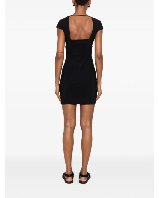 Patrizia Pepe Black V-Neck Open-Back Mini Dress