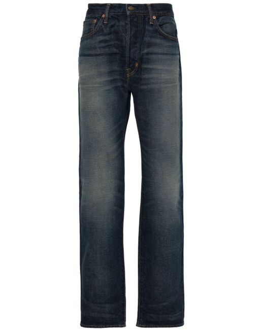 Tom Ford Blue Selvedge Straight-leg Jeans - Men's - Calf Leather/cotton for men