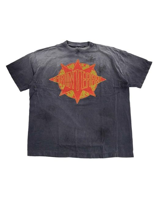 SAINT Mxxxxxx X Denim Tears Logo-print T-shirt in Blue for Men | Lyst Canada