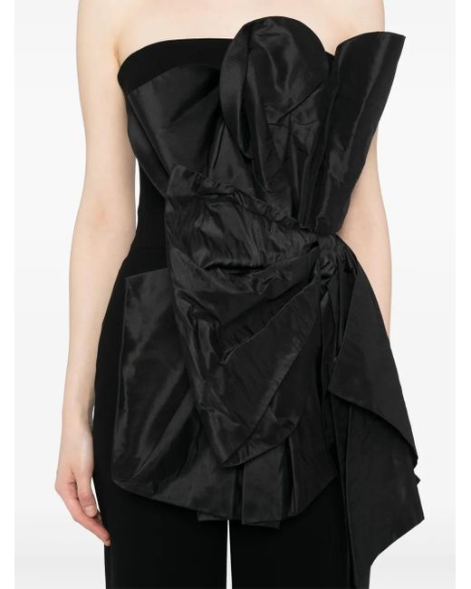 Saiid Kobeisy Black Voluminous Draped Moulage Jumpsuit