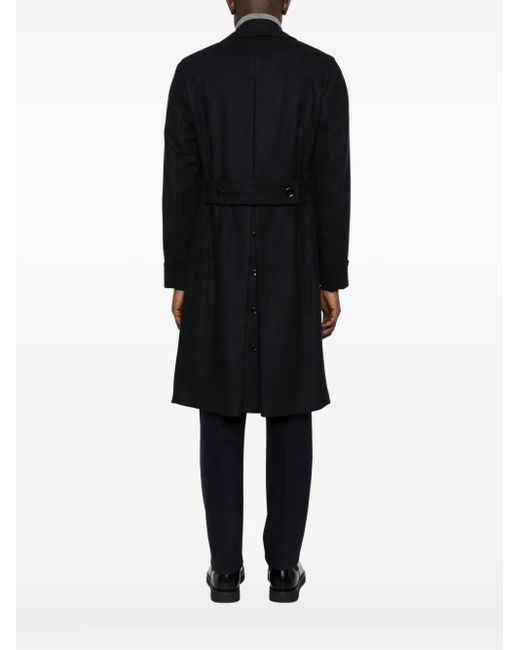Lardini Black Double-Breasted Wool Coat for men