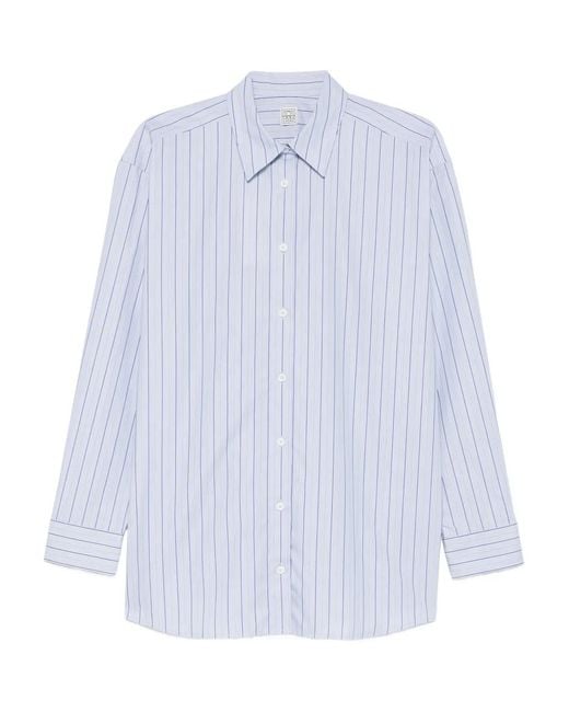 Totême White Classic Stripe Shirt Ice