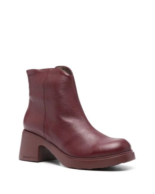 Wonders Purple 60Mm Leather Block-Heel Ankle Boots
