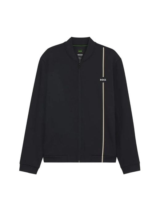 Boss Blue Active Zip-Up Sweatshirt With Moisture Management for men