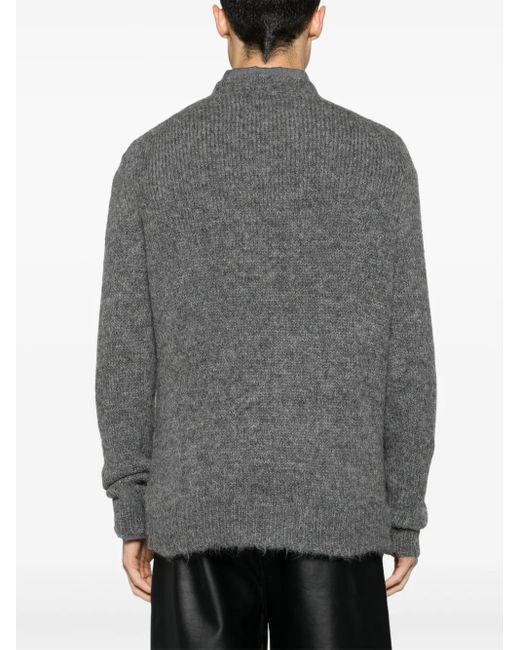 Jil Sander Gray Alpaca Crew Neck Sweater for men