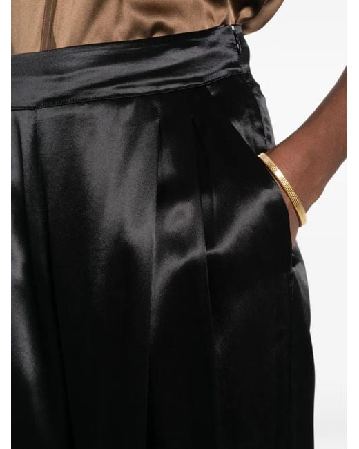 Erika Cavallini Semi Couture Black Pleated-Design Trousers