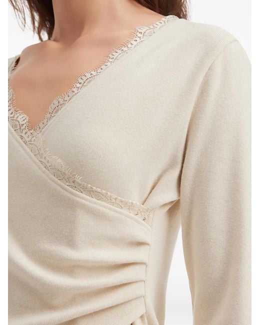 B+ AB Natural Lace-Trim Top