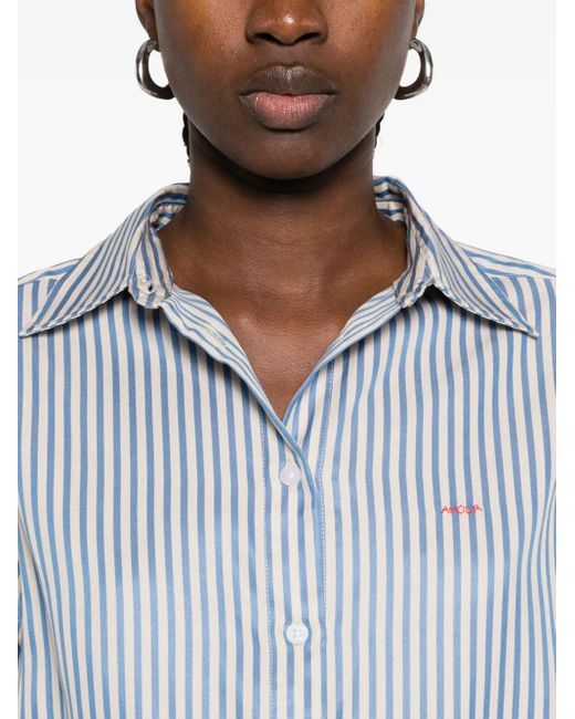 Maison Labiche Dewet Amour Gestreepte Blouse in het Blue