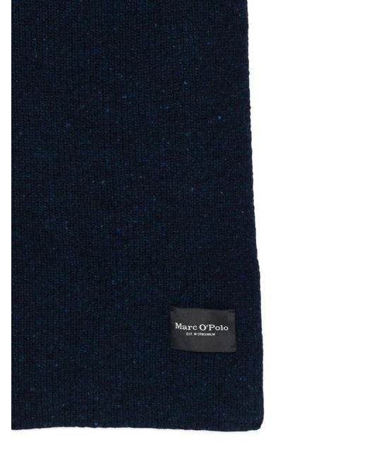 Marc O' Polo Blue Logo-Patch Scarf for men
