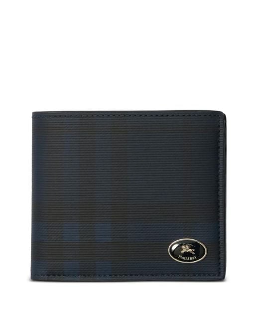 Burberry Black Check-Pattern Equestian Knight Stamp Wallet for men