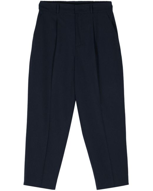 PT Torino Blue Mid-rise Tailored Trousers