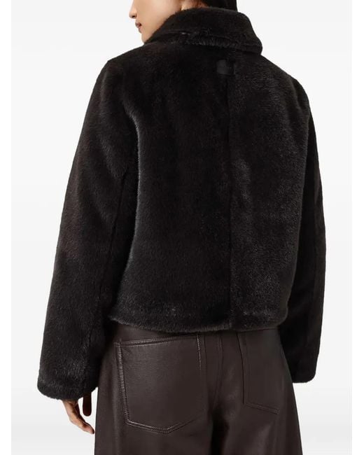 AllSaints Black Saye Zip Collar Jacket