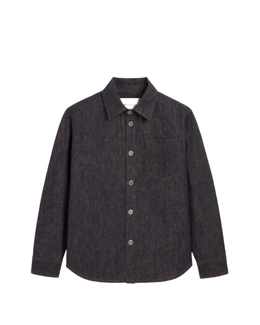 AMI Blue Cotton Overshirt With Ami De Coeur