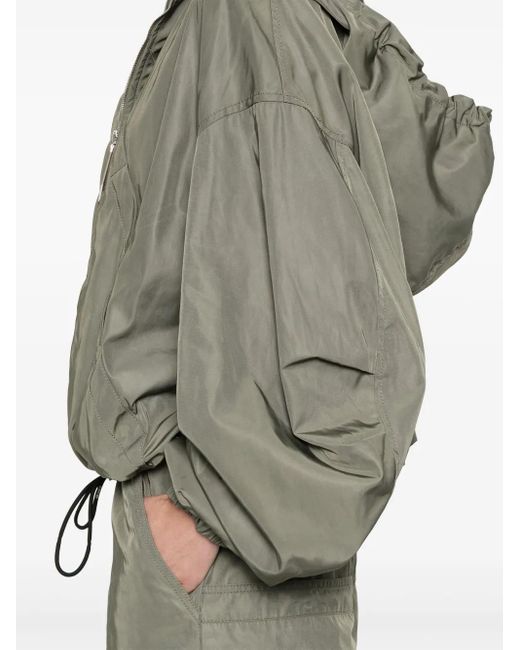The Attico Green Hooded Bomber Jacket