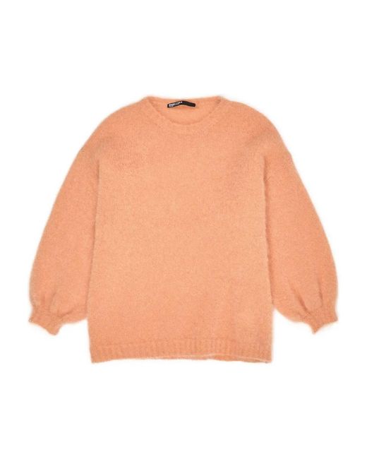 Bimba Y Lola Natural Balloon-Sleeve Sweater
