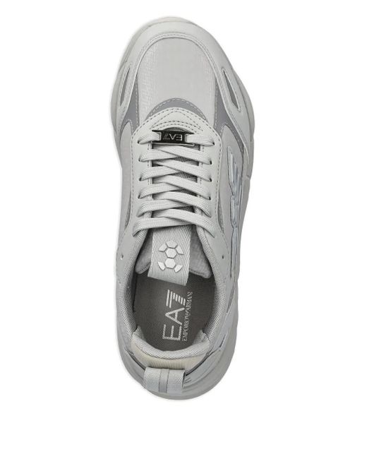 EA7 Gray Logo-Embellished Chunky Sneakers