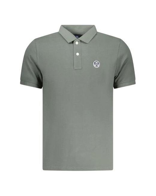 North Sails Gray Polo En Piqué À Patch Logo for men