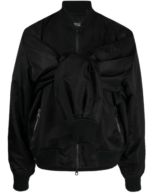 Mostly Heard Rarely Seen Black Logo-Embroidered Panelled Jacket for men