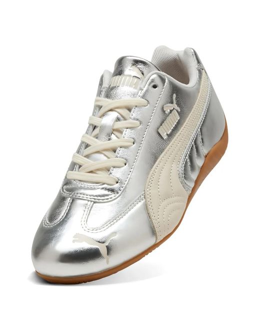 PUMA White Speedcat Leather Sneakers