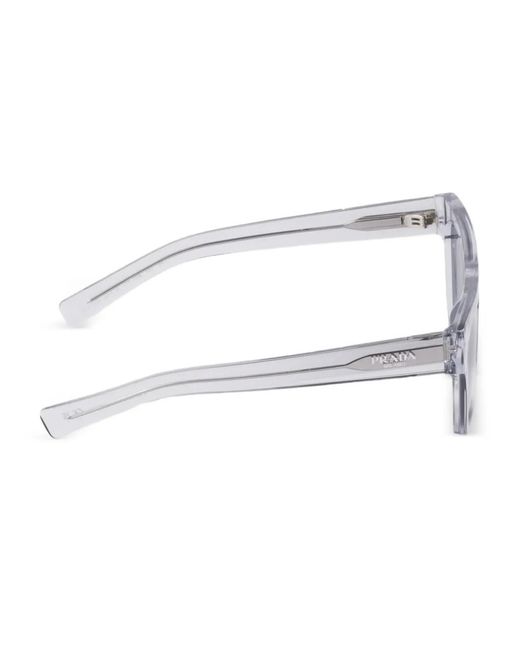 Prada Blue Logo-Print Rectangle-Frame Sunglasses for men