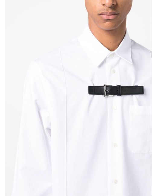 Versace Lederen Band Shirt in het White voor heren