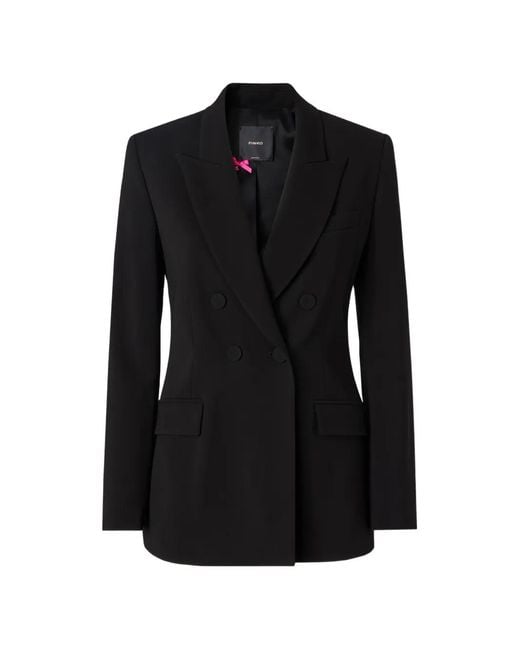 Pinko Black Fitted Double-Breasted Jacket