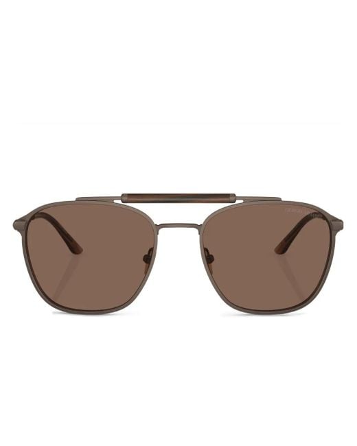 Giorgio Armani Brown Square-Frame Sunglasses for men