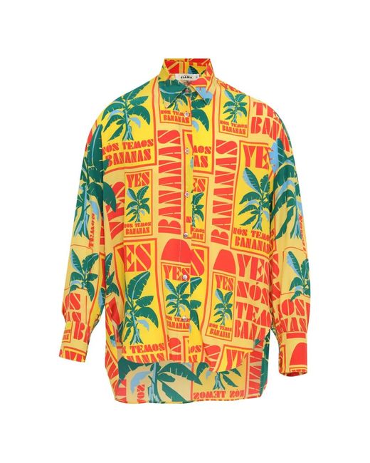 Amir Slama Gray Palm-Print Shirt for men