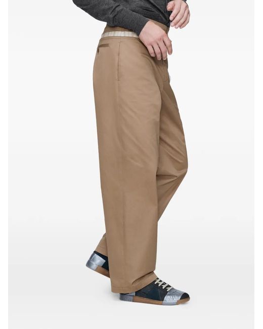 Maison Margiela Natural Checked Waistband Regular Trousers for men