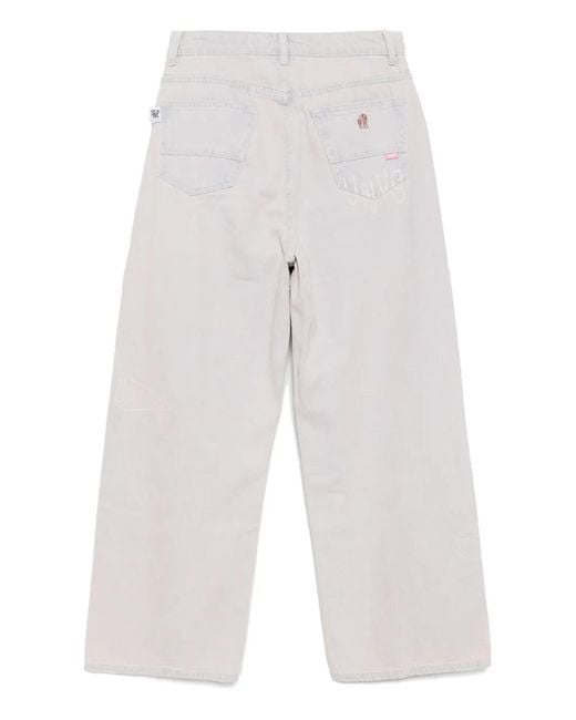 A Bathing Ape White Logo Patch Jeans