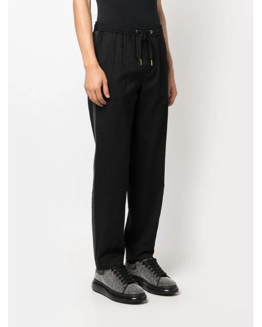 Versace Black Allover Track Pants for men