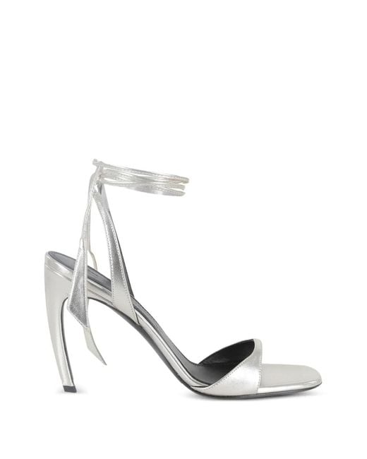 The Attico White Ora Leather Sandals