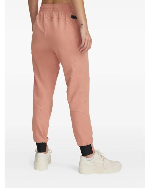 Under Armour Pink Panelled Elasticated-Cuff Track Pants