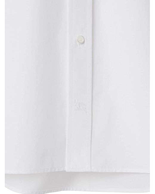 Burberry White Cotton Poplin Shirt for men
