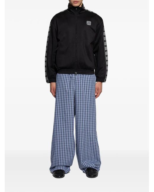 Vetements Blue Check-Pattern Trousers for men