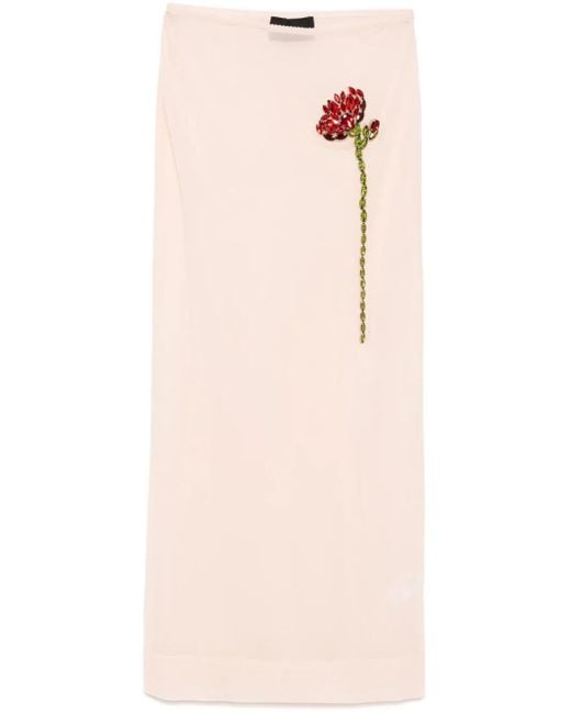 Simone Rocha Pink Sheer Straight Skirt
