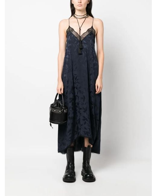 Zadig & Voltaire Blue Risty Silk Midi Dress