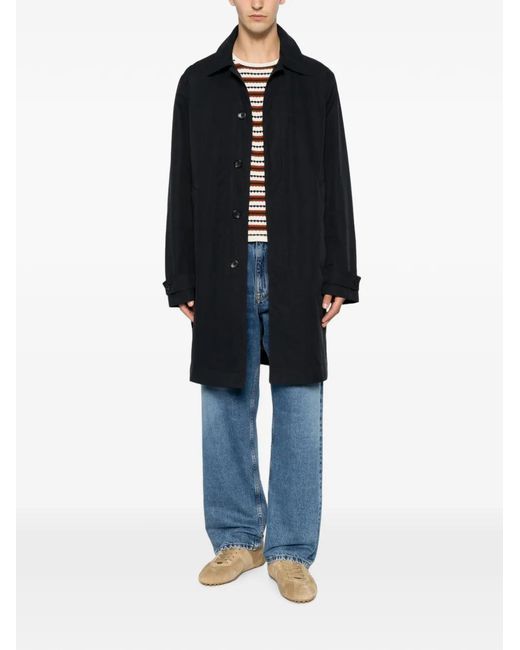 Paul Smith Black Manteau Imperméable À Boutonnière for men