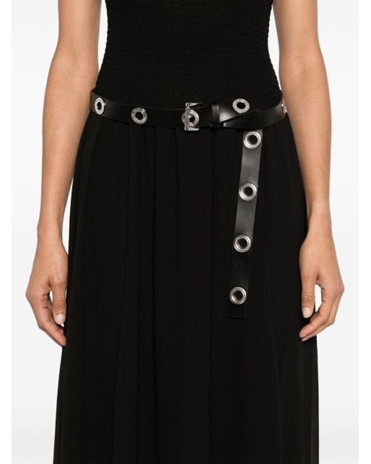 MICHAEL Michael Kors Black Belted Sleeveless Georgette Dress