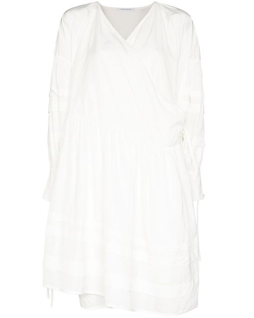 Cecilie Bahnsen Synthetic Amalie Oversized Wrap Dress in White - Lyst