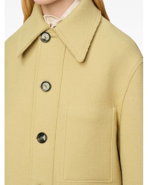 AMI Wollen Button-Up Jack in het Metallic