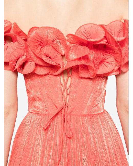 Ana Radu ラッフルディテール ドレス Red