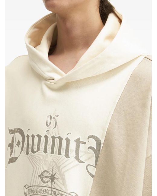 FIVE CM Natural Cable-Knit Patchwork Hoodie for men